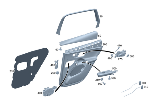 Rear Door Trim for 2026 Mercedes-Benz EQE AMG SUV #0
