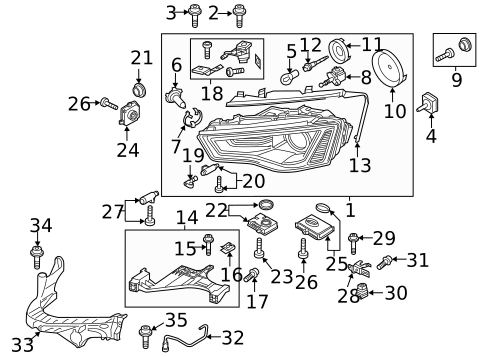 Headlamp Components for 2013 Audi allroad #1