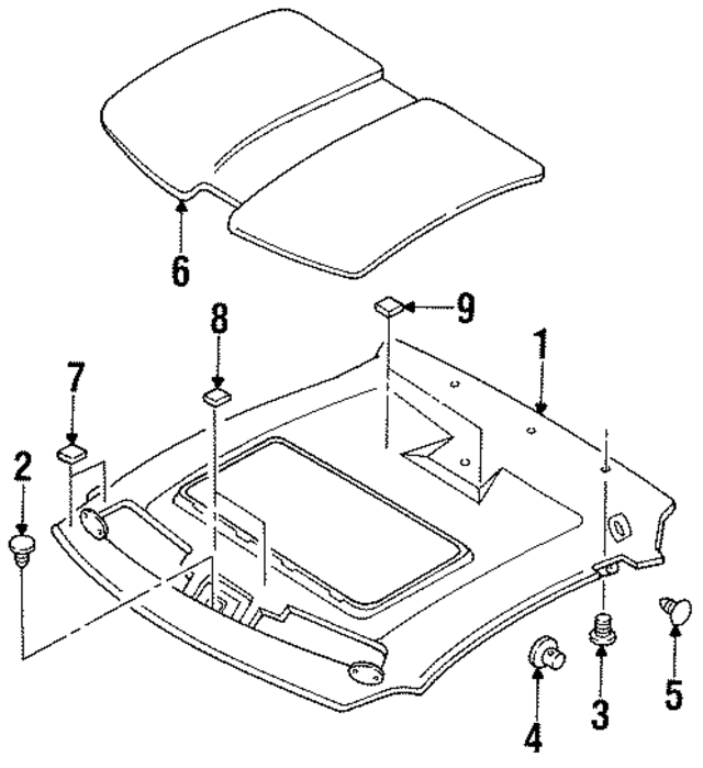 F32Z6151916A - Body: Headliner for Ford: Probe Image