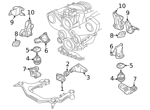 Engine & Trans Mounting for 2001 Volkswagen Passat #0