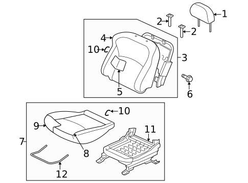Passenger Seat Components for 2018 Mitsubishi Outlander #0