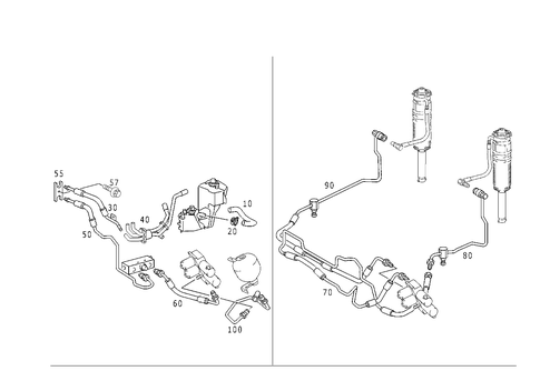 Line Arrangement of Hydraulic System for 2001 Mercedes-Benz S430 #0