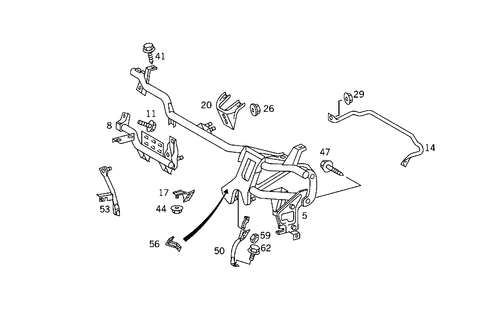 Crossmember Below Instrument Panel for 1993 Mercedes-Benz 500SEL #0