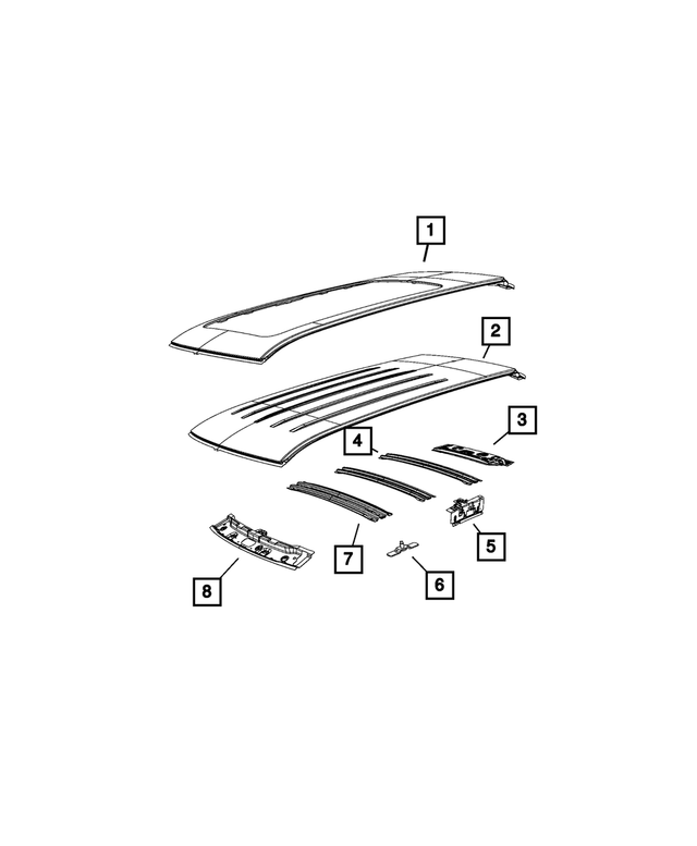 68245806AB - Body Sheet Metal Except Doors: Windshield Header for Mopar Image