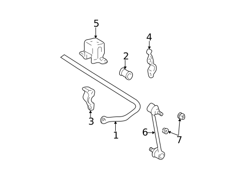 Stabilizer Bar & Components for 2001 Toyota Highlander #0