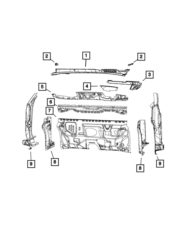 68268269AA - Body Sheet Metal Except Doors: Cowl Side Panel, Left for Mopar Image