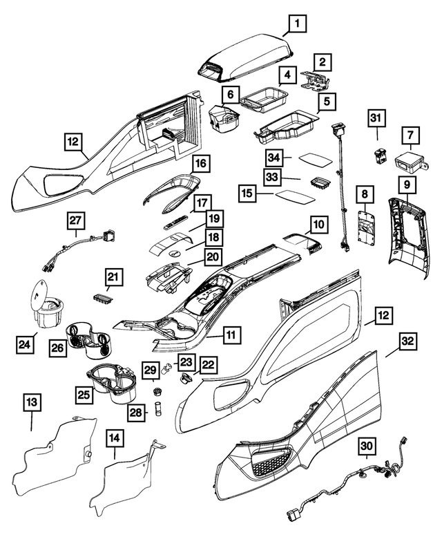 1VG34HL1AA - Interior Trim: Console Armrest for Mopar Image