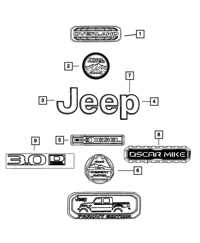 68498488AA - Exterior Ornamentation: Front Fender Medallion for Mopar Image image