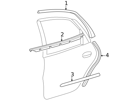 Exterior Trim - Rear Door for 2005 Mercury Sable #0