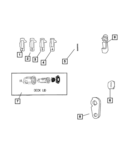 Lock Cylinders and Keys for 2008 Chrysler PT Cruiser #1