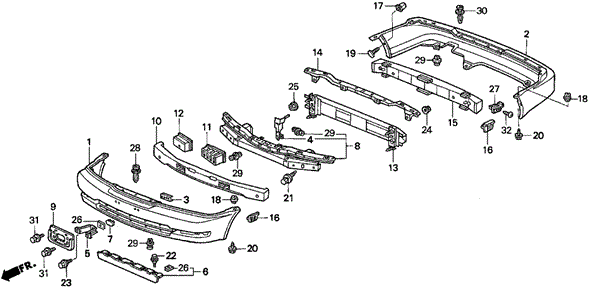 Bumper (V6) for 1998 Acura TL #0