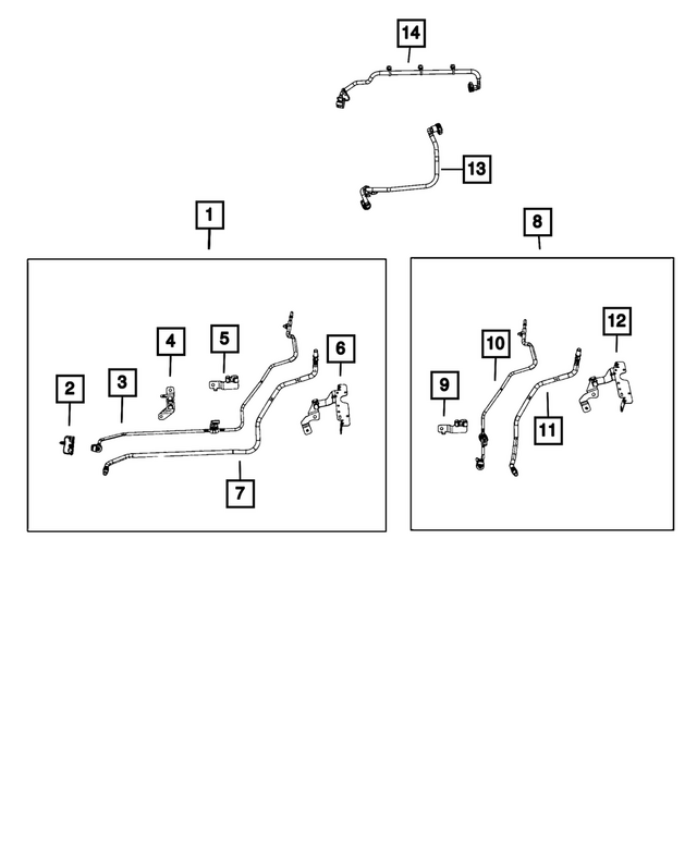 52030486AB - Fuel and Accelerator Pedal: Fuel Line Bracket for Mopar Image
