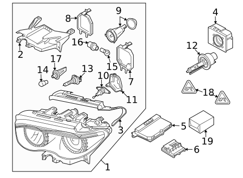 Headlamp Components for 2002 BMW 745i #0