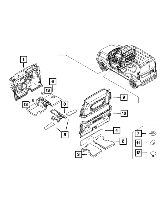 68073375AA - Interior Trim: Push On Retainer for Mopar Image