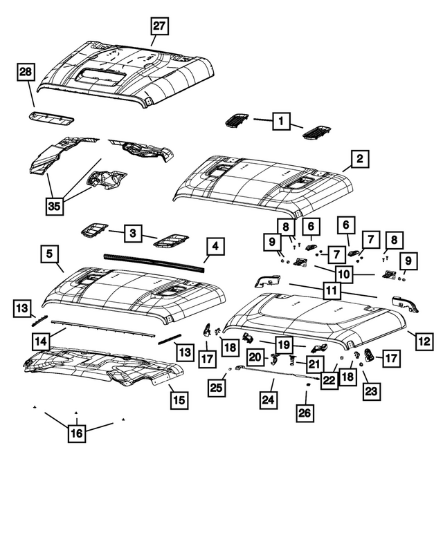 68271739AB - Body Sheet Metal Except Doors: Hood To Cowl Weatherstrip for Mopar Image image