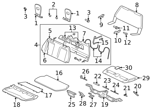 Rear Seat Components for 2013 Mitsubishi Outlander #2