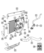52014687AB - Cooling: Radiator Inlet Hose for Fiat: 500 Image