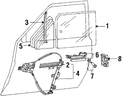 Glass - Front Door for 1985 Volkswagen Quantum #0