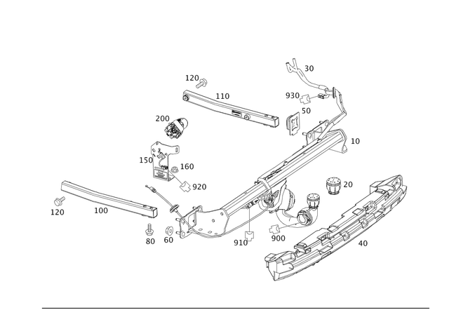 1556 - Trailer Hitch: Bolt and Washer Assembly for Mercedes-Benz Image image