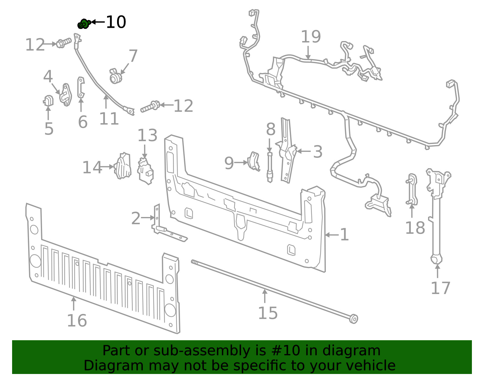 Tailgate Striker Plate (Replaces Part Number 13519501) 84488995 GM ...