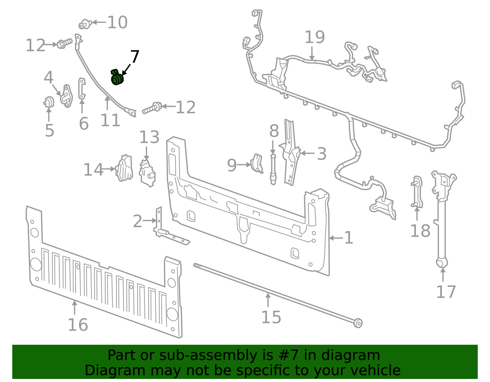 2019-2025 GM Pickup Box Tailgate Dampener 23388849 | OEM