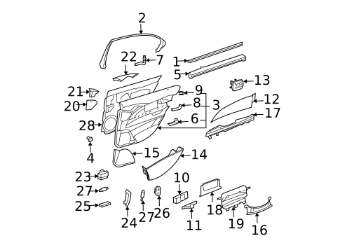 Interior Trim - Rear Door for 2009 Mercedes-Benz E63 AMG #0