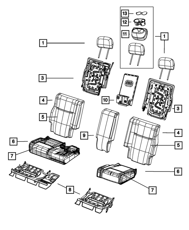 1UN15HL1AA - Interior Trim: Rear Headrest, Center for Mopar Image image