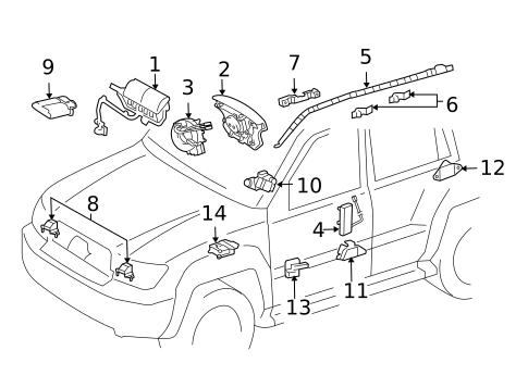 Air Bag Components for 2006 Lexus GX470 #0