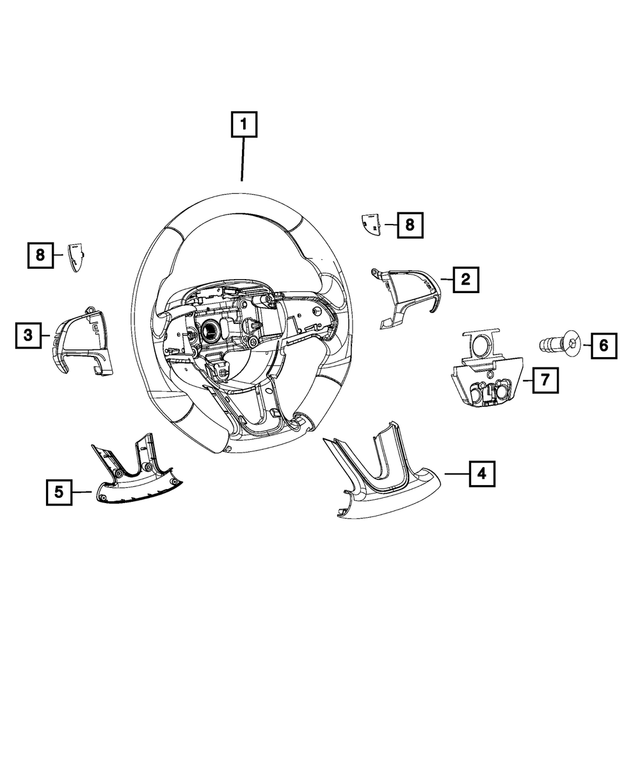 5RB85XSAAA - : Steering Wheel Bezel for Mopar Image