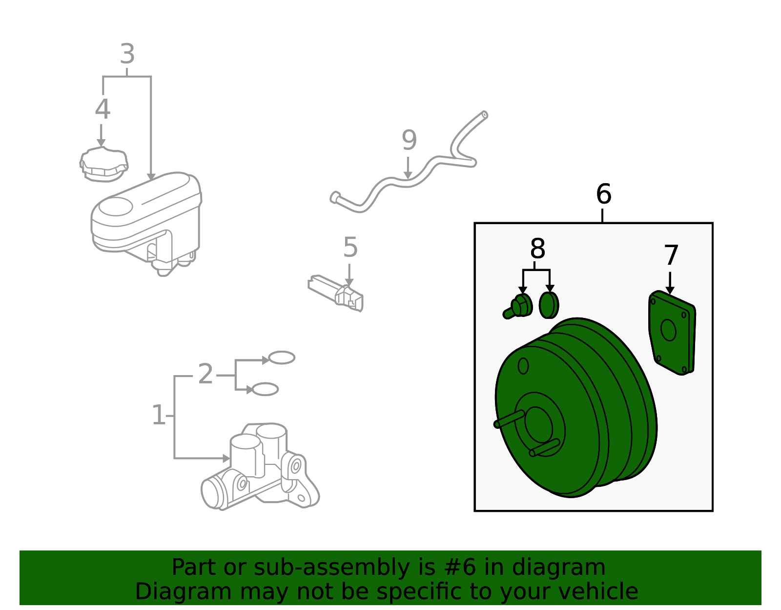 2007-2010 GM Power Brake Booster Assembly 15835854 GM | GMPartsDirect.com