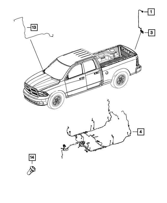 68189123AC - Electrical: Tailgate Wiring for Mopar Image