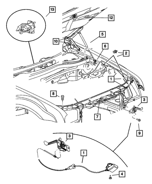 Hood and Hood Release for 2011 Dodge Challenger #0