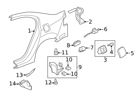 Quarter Panel & Components for 2010 Acura TSX #0