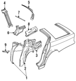 41121954679 - Body: Mount Bracket for BMW: 525i, 525iT, 530i, 535i, 540i, M5 Image