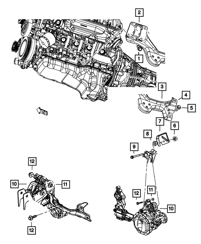 6101688 - 5.7L HEMI Gas; Engine: Hex Lock Nut, Mounting for Mopar Image image