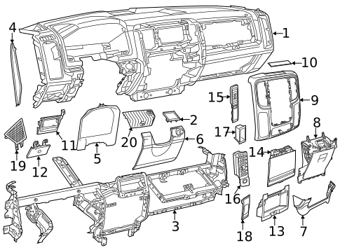 Instrument Panel for 2013 Ram 1500 #0