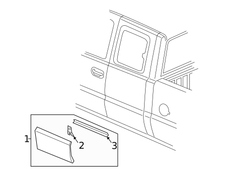 Exterior Trim - Rear Door for 2007 Chevrolet Silverado 3500 Classic #2