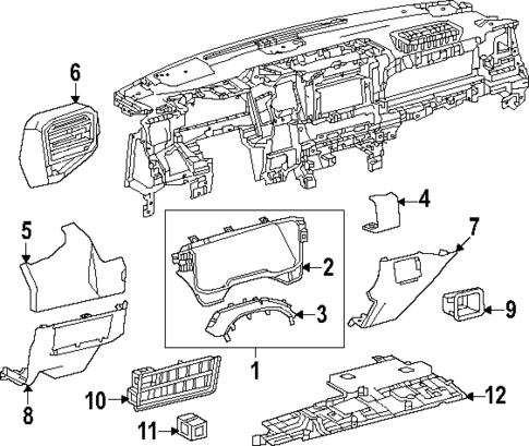 Instrument Panel Components for 2023 Toyota Sequoia #0