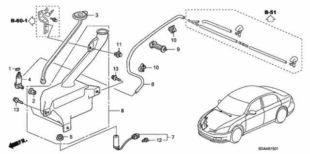 Windshield Washer (2) for 2007 Honda Accord #0