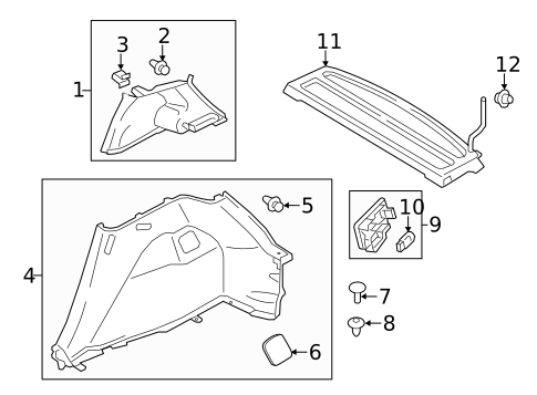 Interior Trim - Quarter Panels for 2007 Mitsubishi Outlander #2