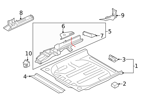 Rear Floor & Rails for 2012 Land Rover Range Rover Evoque #0