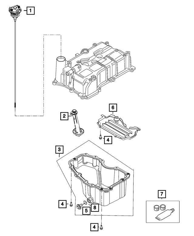 68608973AA - Engine: Oil Pan Gasket for Dodge: Hornet Image