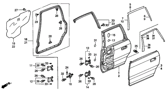 Rear Door Panels for 1998 Honda Odyssey #0