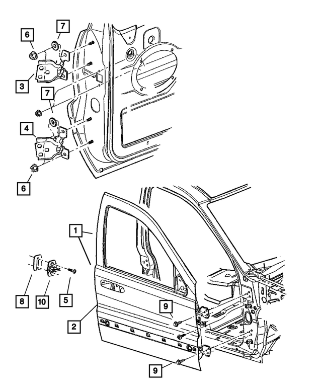 « 55396542AG – Doors, Door Mirrors and Related Parts : Avant Volet, Côté Droit pour Mopar Image »