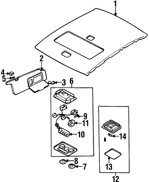 Interior Trim - Roof for 1993 Subaru SVX #0