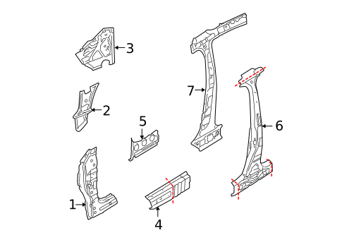Hinge Pillar for 2012 Volkswagen Jetta #0