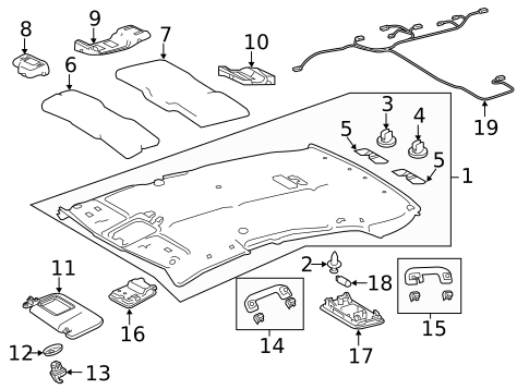Interior Trim - Roof for 2018 Toyota Camry #0