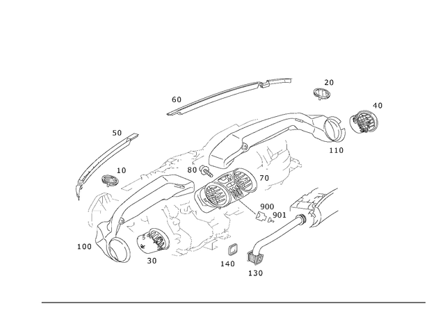 2308310359 - Heating and Ventilation: Trim Ring for Mercedes-Benz: CLS500, CLS55 AMG, CLS550, CLS63 AMG, SL500, SL55 AMG, SL550, SL600, SL63 AMG, SL65 AMG Image image