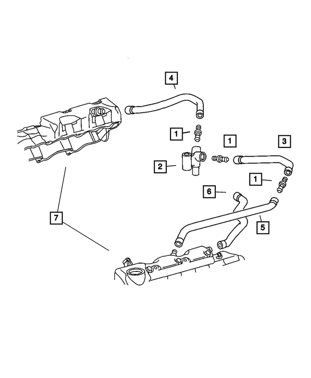 5097790AA - Engine 3.2L SOHC 18 Valve Supercharged V-6 [EGZ]: Crankcase Vent Hose for Mopar Image