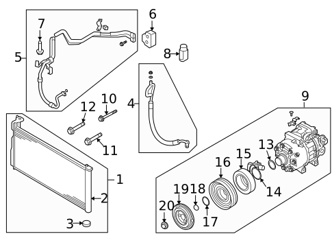 Condenser, Compressor & Lines for 2009 Hyundai Azera #0